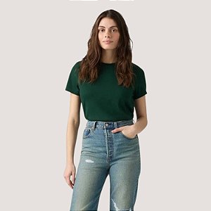 BLUSA LEVIS MANGA CURTA T-SHIRT ALGODÃO VERDE FEMININO ADULTO