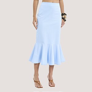 SAIA COLCCI ALGODÃO MIDI AZUL PASTEL FEMININO ADULTO