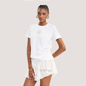 BLUSA COLCCI MANGA CURTA T-SHIRT OFFWHITE FEMININO ADULTO