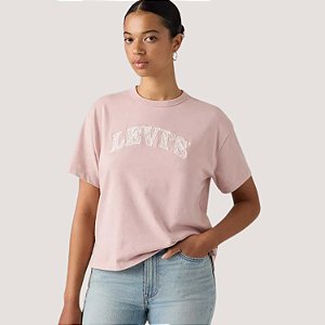 BLUSA LEVIS MANGA CURTA T-SHIRT ALGODÃO ROSA FEMININO ADULTO