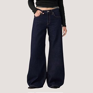 CALÇA LEVIS JEANS ESCURO BRUTO  WIDE LEG FEMININO ADULTO