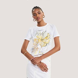 BLUSA COLCCI MANGA CURTA T-SHIRT OFFWHITE FEMININO ADULTO