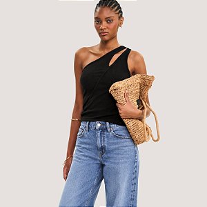 BLUSA COLCCI REGATA CANELADA PRETO FEMININO ADULTO