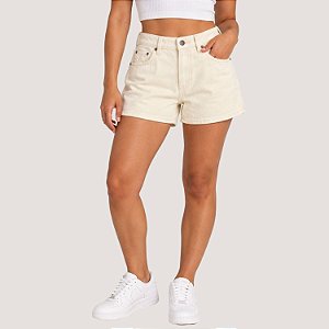 SHORT LEVIS JEANS BRUTO OFFWHITE  BASICO FEMININO ADULTO