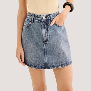 SAIA LEZ A LEZ JEANS MÉDIO BRUTO MIDI FEMININO ADULTO