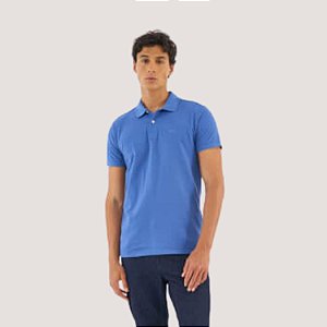 POLO COLCCI MANGA CURTA SLIM PIQUET AZUL CELESTE MASCULINO ADULTO