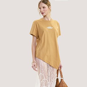 BLUSA COLCCI MANGA CURTA T-SHIRT MARROM FEMININO ADULTO
