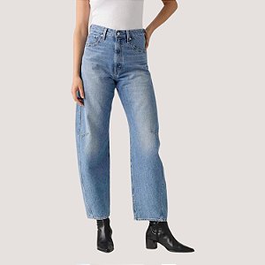 CALÇA LEVIS JEANS CLARO BRUTO BARRIL FEMININO ADULTO