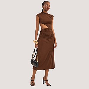 VESTIDO COLCCI REGATA POLIAMIDA MARROM FEMININO ADULTO