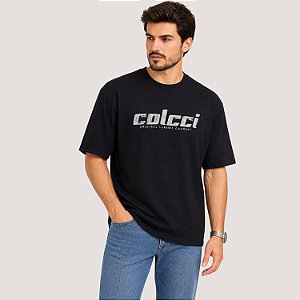 CAMISETA COLCCI MANGA CURTA SLIM ALGODÃO PRETO MASCULINO ADULTO