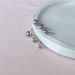 TRIO DE BOLINHAS LISAS RODIO