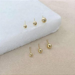 TRIO DE BOLINHAS LISAS OURO