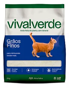Areia Higiênica para Gatos Viva Verde Grãos Finos  - 4kg