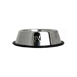 Comedouro Antiderrapante Inox Para Cães e Gatos -  300mL