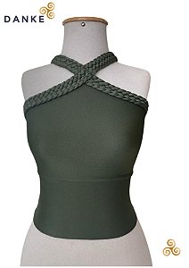 Cropped Macramê Trança Croco