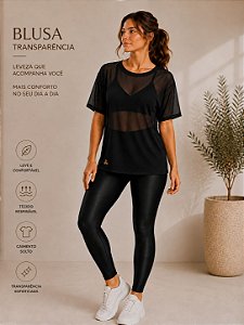 Blusa Tule Preta