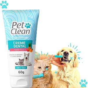 Pasta De Dente Cães Gato Gel Dental Pet Clean Tutifrutti 60g