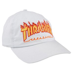 Boné Thrasher Dad Hat  Flame Logo Branco