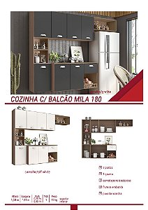 COZINHA C/ BALCAO MILA 180