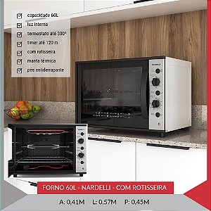 FORNO ELETRICO NARDELI 60 LTS - BLACK