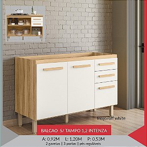 BALCAO S/ TAMPO 1,20 INTENZA- NICIOLI