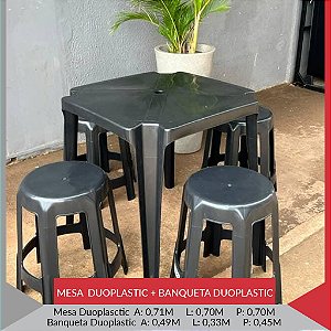 BANQUETA PRETA DUOPLASTIC