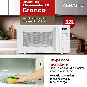 MICRO-ONDAS BRANCO AMIC02 32LTS 1.400W