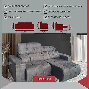 SOFA 3080 (RETRATIL E RECLINAVEL)