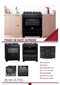 FOGAO DAKO SUPREME GLASS 5BC - PRETO