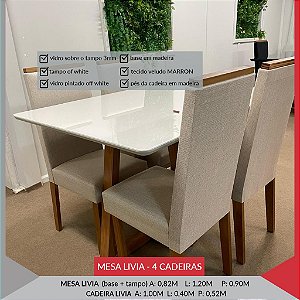 MESA JANTAR LIVIA 1200 VD