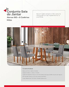 CONJ. ATENAS C/ 6 CAD MILAO - 1,60 — imagem 2