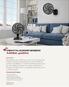 VENTILADOR EGEO MESA 40CM