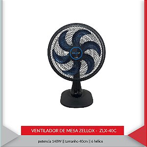 VENTILADOR MESA 40CM ZLX-40M
