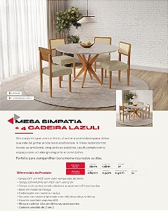 MESA SIMPATIA 1,08 REDONDA - C/ VIDRO