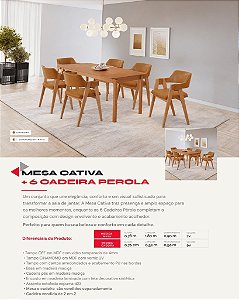 MESA CATIVA 1,80 x 0,90 - TAMPO AMADEIRADO