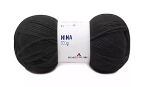 Fio Nina Pingouin 100g - 0100 Preto