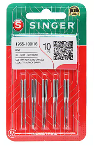 AGULHA INDUSTRIAL CABO GROSSO - #1955 - 100/16 (BLISTER COM 10 UNID)