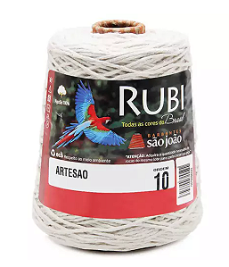 BARBANTE SÃO JOÃO RUBI CRU 620g c/ 368mts - 10 FIOS