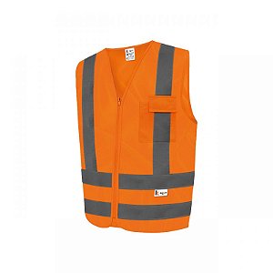 COLETE REFLETIVO COM 1 BOLSO LARANJA FLUORESCENTE KALIPSO
