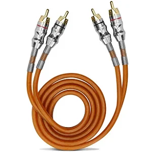Cabo RCA Profissional 1M Blindado Laranja KX3