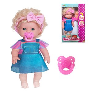 Boneca Coleção Danadinhas Loira Chupeta Menina Brinquedo