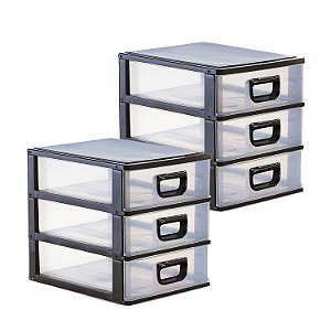 Kit 2 Organizadores Gaveteiros Mesa Modular Resistente Mini