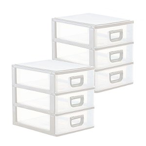 Kit 2 Organizadores Gaveteiros Mesa Modular Resistente Mini