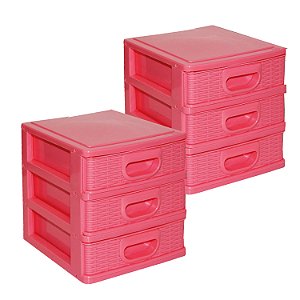 Kit 2 Organizadores Mesa Gaveteiro Pequeno Texturizado Micro