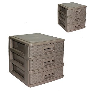 Gaveteiro Organizador Mesa 3 Gavetas Texturizadas Micro