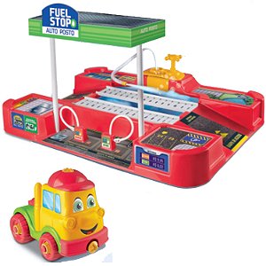 Posto Pista Carrinho Lava Rapido Caminhão Sai Agua Menino