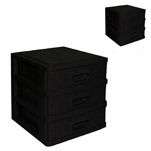 Gaveteiro Organizador Mesa 3 Gavetas Texturizado Mini
