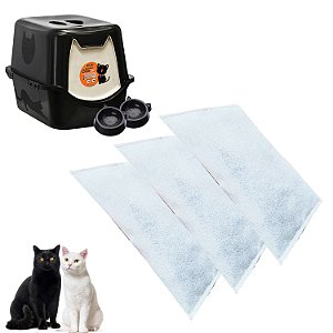 Kit 3 Refil Antiodor  Banheiro Gato Carvão Ativado Toalete