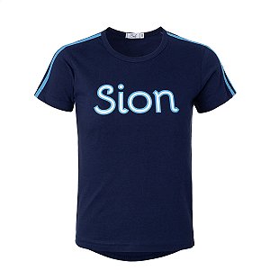 Camiseta Babylook Manga Curta Azul Marinho SION