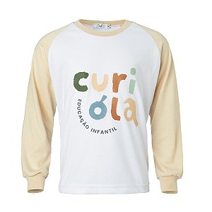Camiseta Manga Longa Branca Curióla